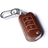 Jvcv Car Styling Soft Handmade Leather Key Cover Compatible With Mahindra Xuv 700, 3Xo, Thar, Marazzo, Bolero, Scorpio, Scorpio N, Xuv 300, Xuv 400 Ev, Thar Roxx 3 Button Flip Key (Brown).