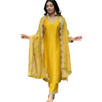 Suppar Sleave Womens Beautiful Viscose Chanderi Embroidered Straight Kurta Pant With Dupatta Set (Kashvi-01)