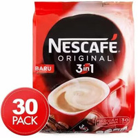 Nescafe 3 In 1 Original Soluble Coffee Beverage, 30 Sachets Bag Instant Coffee 525 G Ground