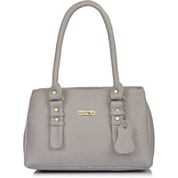Fostelo Women's Vegan Leather Westside Handbag Shoulder Hobo Bag Ladies Purse (Grey) (Large)