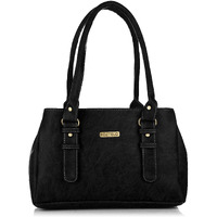 Fostelo Women's Vegan Leather Westside Handbag Shoulder Hobo Bag Ladies Purse (Black) (Large)