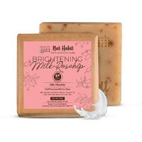 Nat Habit Brightening Milk-Rosehip Bath Soap With Ayurvedic Cold Processed & Vit C For Cleansing, Tan Removal & Scar Reduction (125Gm)
