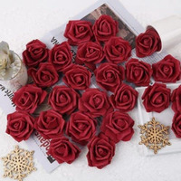 Satyam Kraft 12 Pcs Artificial Big Fake Foam Rose Water Floating Flowers, Pooja Thali, Bouquet Gifts,Trousseau Packing, Wedding Festival And Events,Home, Bedroom Decoration Diy Craft (Maroon)