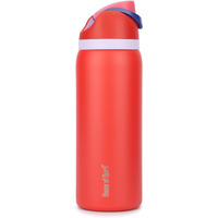House Of Quirk Sippease Insulated Stainless Steel Water Bottle With Straw For Sports And Travel Bpa-Free 950Ml (Red)