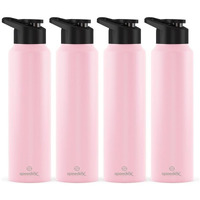 Speedex Stainless Steel Water Bottle 1 Litre, Leakproof Sipper Cap 1 Ltr, Pastel Pink, Bottles 1+ Litre For School, Gym, Office, Boys, Girls, Men, Women, Kids 1Ltr - 1000 Ml - Set Of 4