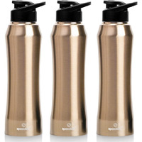 Speedex Stainless Steel Water Bottle 1 Litre, Leakproof Sipper Cap 1 Ltr, Copper Gold, Bottles 1+ Litre For School, Gym, Office, Boys, Girls, Men, Women, Kids, Fridge 1Ltr - 1000 Ml - Set Of 3