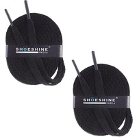 Shoeshine Black Shoe Lace Sneakers And Sports Shoelace Black Color -120Cm (Pack Of 2 Pairs) Shoe Laces