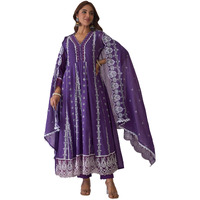 Indo Era Women's Embroidered Pure Cotton Kurta & Pant With Dupatta Set (Kh0Pr6065_X-Large)
