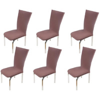 The Furnishing Tree Polyester Spandex Chair Cover Washable Stretchable Coffee Set Of 6