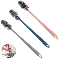 Freshdcart Bottle Cleaning Silicone Brush With Long Handle For Baby Bottle, Water Bottle, Narrow Neck, Containers, Vase And Glassware, Sports Bottle, Cleaning (Multicolor) Pack Of 2