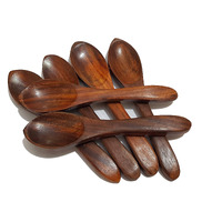 Pure Source India Wooden Masala Spoon For Small Containers, Handmade Wooden Spoon For Tea, Coffee, Sugar, Condiments & Spices, Set Of 24 (4 Inch)