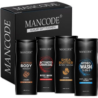 Man Code Body Wash For Men Refreshing & Detoxifying Treats Oily Skin Body Wash Gel For Men Size Bottle - 450Ml (Shea Butter Coffee Charcoal Hydro Body Wash Gel, Pack Of 4)