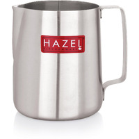 Hazel Stainless Steel Tea Coffee Milk Frothing Pitcher Serving Pot With Handle Spill Proof Pouring, 800 Ml
