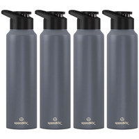 Speedex Stainless Steel Water Bottle 1 Litre, Leakproof Sipper Cap 1 Ltr, Dark Grey, Bottles 1+ Litre For School, Gym, Office, Boys, Girls, Men, Women, Kids 1Ltr - 1000 Ml - Set Of 4