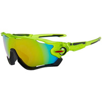 Huvora  Sports Mirrored Wraparound Sunglasses For Cycling Cricket Riding Trekking || Hydrophobic || Full Coverage || Uv 400 Protection || Free Case Box (Neon)