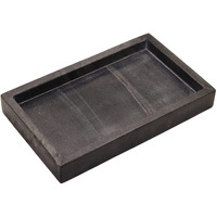 Kc Kullicraft Natural Marble Tray For Desktop/Kitchen/Vanity/Bathroom, Stone Organizer Tray For Coffee Table, Plate Holder For Tissues, Soap, Towel, Plant (Black Bright, Medium 10 X 6, Rectangular)