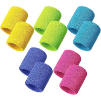 Toyshine Thick Cotton Wristbands, Athletic Sweat Bands For Sports Activities - Pack Of 5 Pairs Color May Vary (Sstp) - B Multi