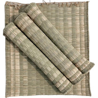 Orric Handmade Grass Kusha Aasan Eco Friendly Meditation Mat For Yoga& Aasan For Puja For Sitting Set Of 2 (Multi)