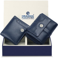 Hammonds Flycatcher Leather Wallet Combo Gift Set - Valentine Gift For Boyfriend And Girlfriend - Men's And Women's Wallets With Multiple Card Slots - Couple Gifts For Anniversary