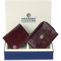 Hammonds Flycatcher Leather Wallet Combo Gift Set - Valentine Gift For Boyfriend And Girlfriend - Men's And Women's Wallets With Multiple Card Slots - Couple Gifts For Anniversary
