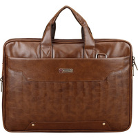 Zipline Office Faux Leather Laptop Bag For Men - Fits 14/15.6/16 Inch Laptop Messenger Bags For Mens (1-Tan Bag)