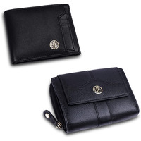 Hammonds Flycatcher Leather Wallet Combo Gift Set - Valentine Gift For Boyfriend And Girlfriend - Men's And Women's Wallets With Multiple Card Slots - Couple Gifts For Anniversary