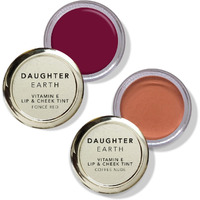 Daughter Earth Vegan Lip And Cheek Tint Combo | Matte Natural Blush For Women | Lip Tint With Vitamin E | Nourishing Cheek Tint | Pack Of 2 | 4.5 Gm Each (Foncee Red & Coffee Nude)