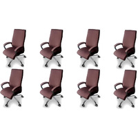 The Furnishing Tree Spandex Boss Chair Cover With Handle Cover Coffee Set Of 8