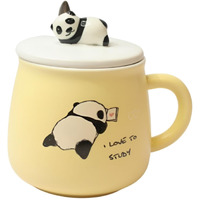 Nyrwana Coffee Mug, Gift Items For Women, Birthday Gift For Girlfriend, Mugs For Gift, Unique Gift For Women, Cups And Mugs, Gift For Women Birthday Special, Panda Mug With Lid And Spoon (Yellow)