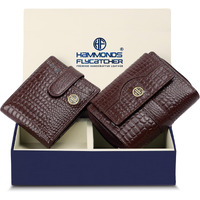 Hammonds Flycatcher Leather Wallet Combo Gift Set - Valentine Gift For Boyfriend And Girlfriend - Men's And Women's Wallets With Multiple Card Slots - Couple Gifts For Anniversary