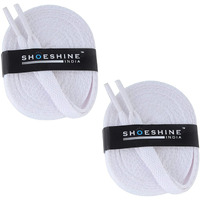 Shoeshine White Shoe Lace For Sports Shoes And Sneakers Flat Shoe Strings For Gym Shoes And Running Shoes -90Cm (Pack Of 2 Pairs) 4 Piece Shoe Laces