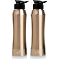Speedex Stainless Steel Water Bottle 1 Litre, Leakproof Sipper Cap 1 Ltr, Copper Gold, Bottles 1+ Litre For School, Gym, Office, Boys, Girls, Men, Women, Kids, Fridge 1Ltr - 1000 Ml - Set Of 2