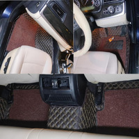 Capedell Ultra Premium 7D Car Floor Mats Compatible For Carnival Limousine Plus 2024||Luxury Leather Double Layered Mat||Set Of 4Pcs||Waterproof And Washable||Color :-Coffee With Golden(Coffee Grass)