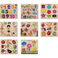 Bitfeex Wooden Puzzle Set Wooden Toys For Kids 3 + Jigsaw Puzzles For Adults Baby Learning Toys Educational Toys For 2 Board Game