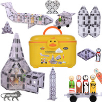 Geltiles Kid Magnetictiles Transparent Tiles Everest 45 Pcs Set Includes 5 Colourful Dolls & Storage Box Educational Stem Learning Toy Return Gifts For Boys & Girls For Building Construction Blocks