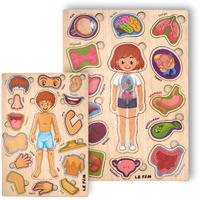 Lefan Body Part Wooden Puzzle Kids Games Toys For Kids 3+ Jigsaw Puzzles For Adults Baby Learning Toys Educational Toys For 2 Board Game