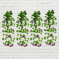 Decorebugs Artificial Flower Plants Leaves Hanging Ivy Garlands Plant Greenery Vine Creeper Home Decor Door Wall Balcony Decoration Party Festival Craft (Pack Of 4)