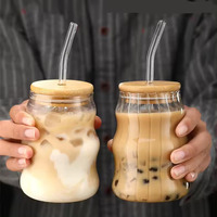 Kikiluxxa Green Tea And Coffee Cup Mug Can Sipper With Lid And Straw-510Ml-Pack Of 2- Glass Milk Fruitjuice Glass Tumbler With Straw - Random Pattren (Zubelin Lcan 2)