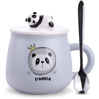 Nyrwana Coffee Mug, Gift Items For Women, Birthday Gift For Girlfriend, Mugs For Gift, Unique Gift For Women, Cups And Mugs, Gift For Women Birthday Special, Panda Mug With Lid And Spoon (Purple)