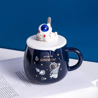 Vasukie Panda Coffee Mug With Lid & Glass Spoon, Mugs For Coffee, Rakhi For Brother, Birthday Gift, Ceramic Mug, 3D Panda Coffee Mug (420Ml  Panda White) (Aestro Mug)