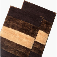 Zarisi Luxury Bath Mat For Bathroom And Kitchen, Non Slip, Soft And Cozy Microfibre, Water Absorbent, And Machine Washable (40X60 Cm) (Coffee X 2)