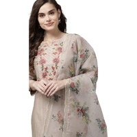 Indo Era Women's Viscose Rayon Embroidered Straight Kurta With Pant & Dupatta Set (Rrrrr8070_X-Small)
