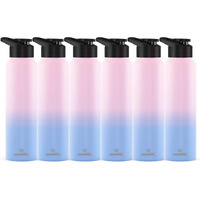 Speedex Stainless Steel Water Bottle 1 Litre, Leakproof Sipper Cap 1 Ltr, Dual Pink Blue, Bottles 1+ Litre For School, Gym, Office, Boys, Girls, Men, Women, Kids 1Ltr - 1000 Ml - Set Of 6