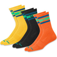 Bambos Men's Bamboo Sports Crew Socks For Running & Gym, Pack Of 3, (Size Uk 7-11, Multicoloured)