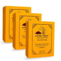 Golden Treez Saffron Handmade Bath Soap For Tan Removal, Acne (Pimples) Natural, Bathing Kesar Soap For Men And Women-115 Gm (Pack Of 3)