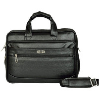 Zipline Office Synthetic Leather Laptop Bag For Men Women, 15.6" Compatible Laptop Messenger Bags For Men & Women (1-Black Bag)