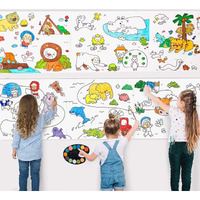 Vizaro Children's Drawing Roll, Coloring Paper Roll For Kids, 30 * 300 Cms Diy Painting Drawing Paper Roll, Kids Art Roll, Early Educational Toys For Kids(Mix-Design Animal World)