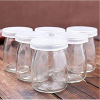 Brezzycloud Glass Jars For Yogurt, Set Of 6 Clear Pudding Jar With Lid - Glass Jars For Yogurt, Milk, Parfait, Spices And More - Perfect Glass Jar Gift For Family And Friends (150Ml, Set Of 6)