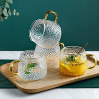 Zroy Enterprise Premium Glass Coffee Mug Tea Cups, Transparent, Glass Cups Set For Tea, Coffee, Green Tea, Herbal Tea, Lemon Tea, Milk Cup, Hot/Cold Drinks Cups (Lemon Cup, 4), 150 Ml