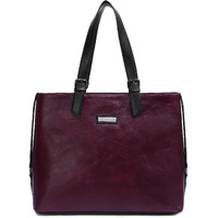 Vismiintrend Vegan Leather Tote Shoulder Bags For Women Office Use, Fits Upto 15.6 Inch Macbook Laptops, Work/Travel/College, Ladies Stylish Totes Purse Handbag, Gifts For Wife/Sisters (Wine)